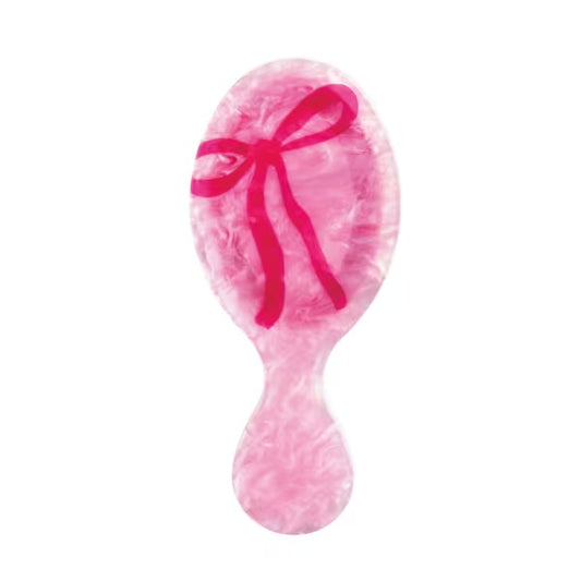 Pink Pearly Bow Hairbrush
