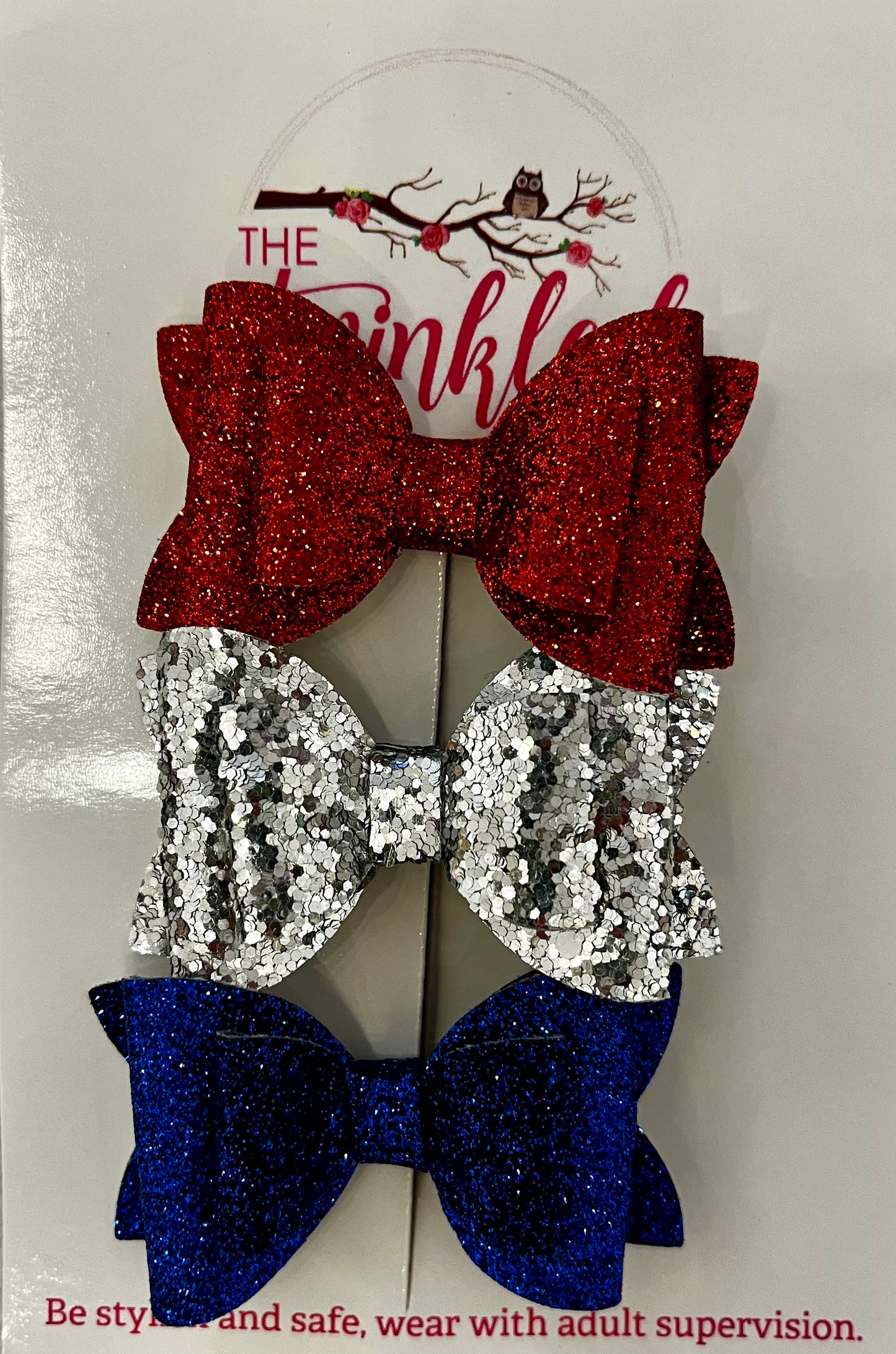 Glittery Patriotic Bows