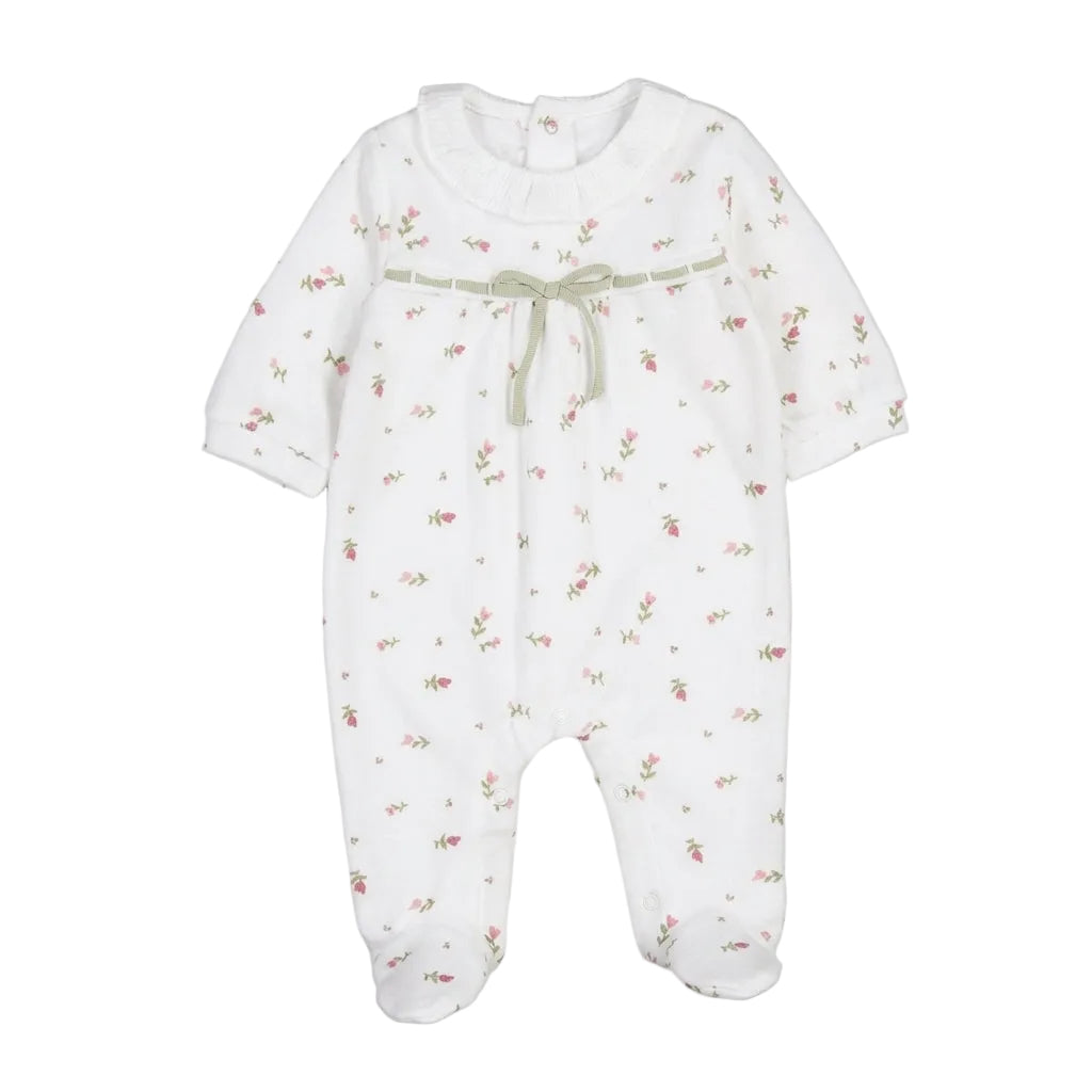 Floral Velour Collar Romper