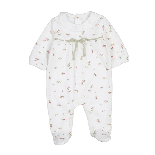 Floral Velour Collar Romper