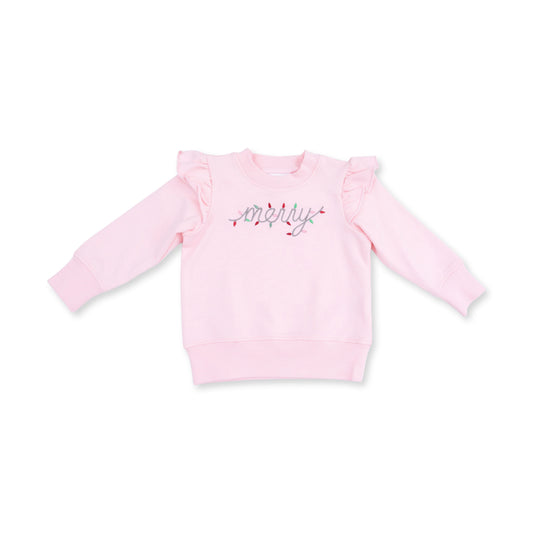 Christmas Lights Merry Ruffle Sweatshirt