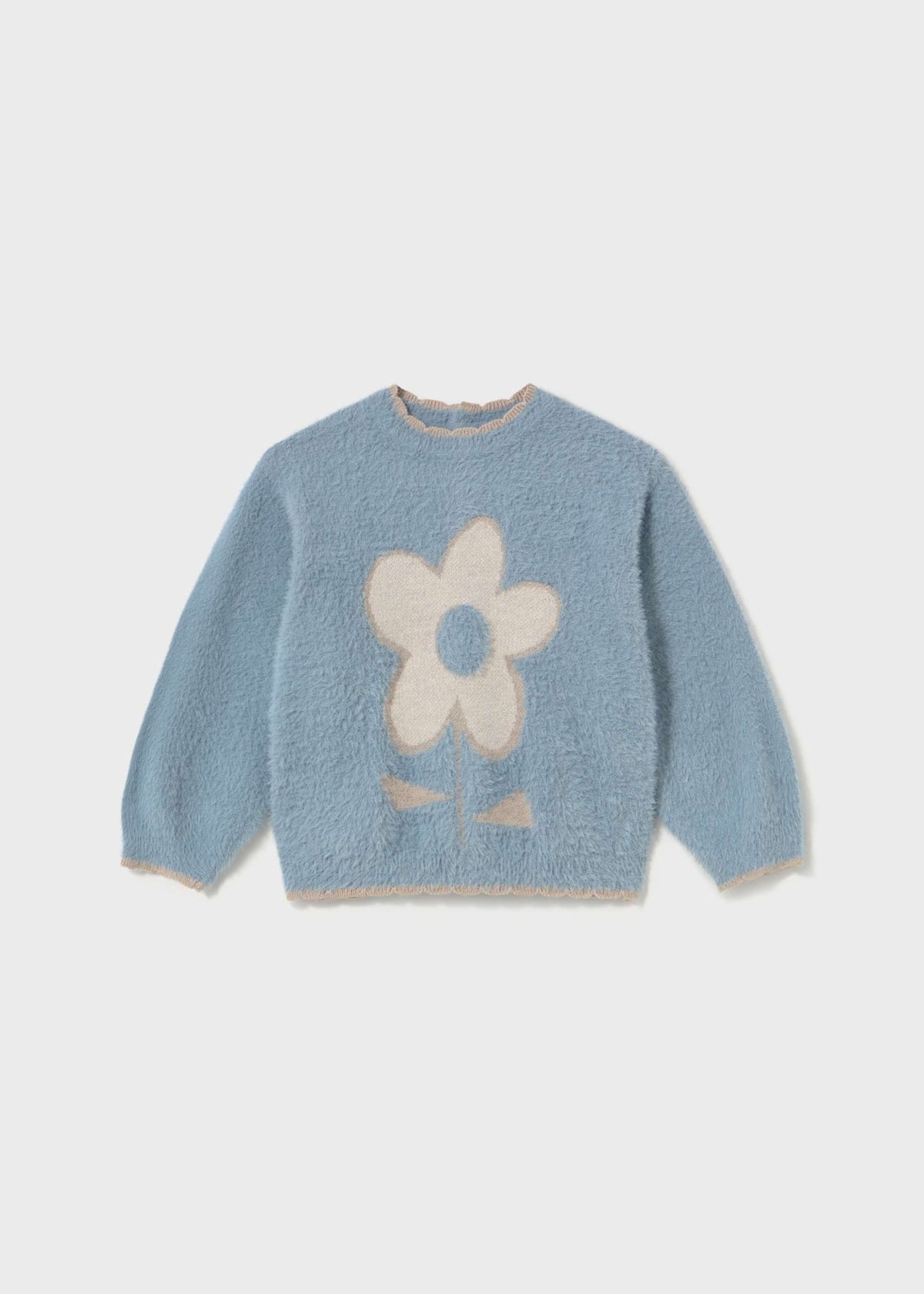 Blue Flower Sweater & Printed Legging Set