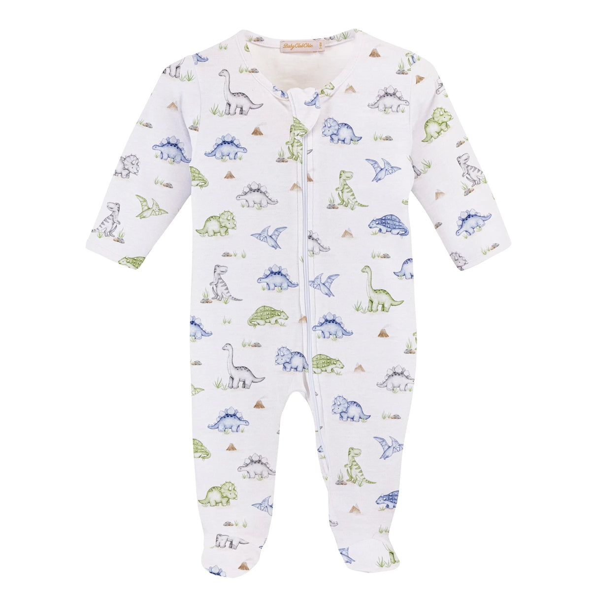 Cute Roars Printed Pima Zipped Footie