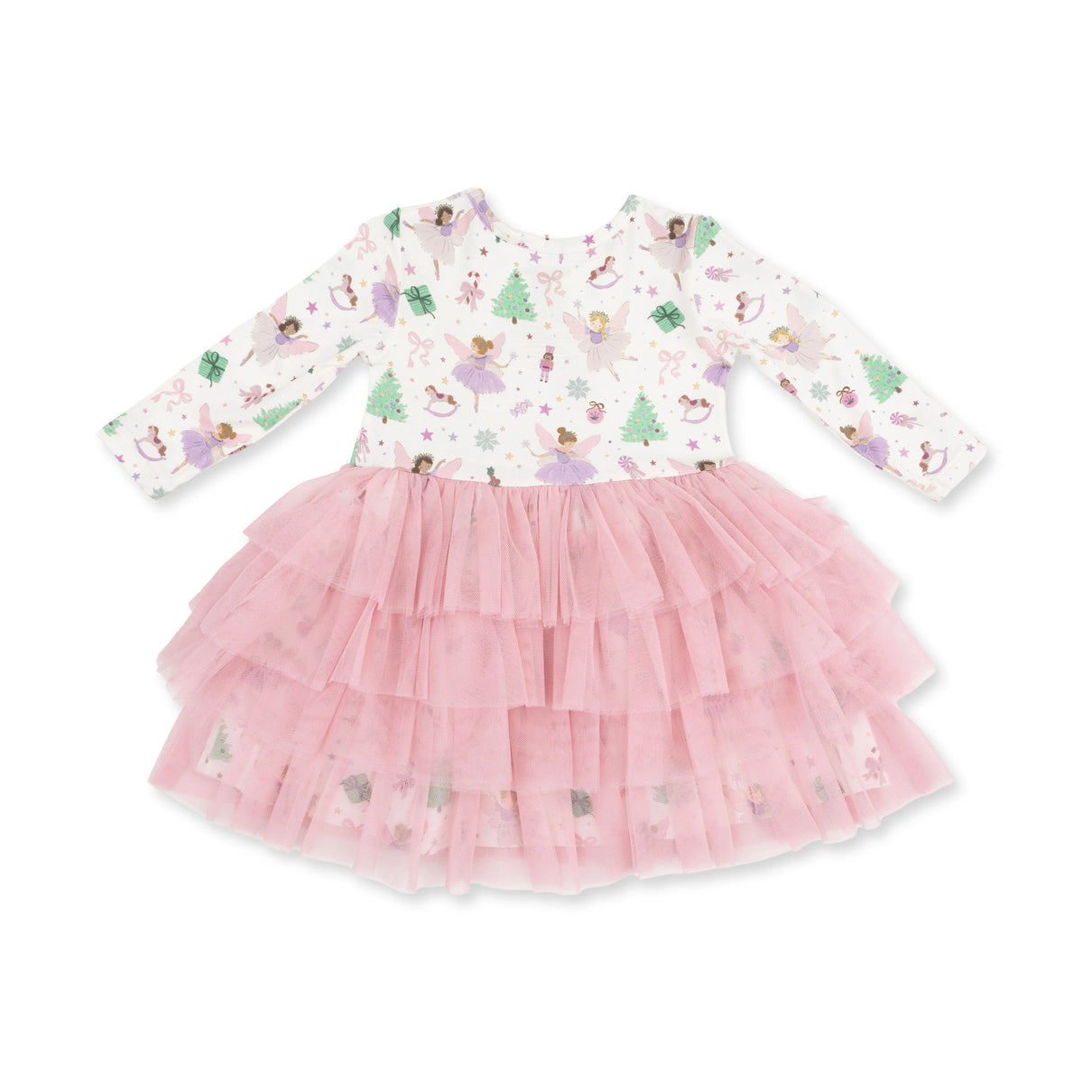 Sugar Plum Fairies Twirly Long Sleeve Tutu Dress With Cartwheel Short
