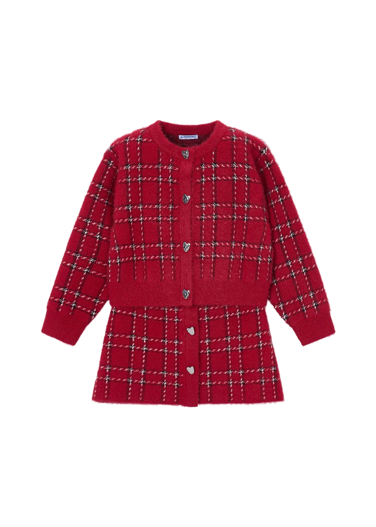 Red Tricot Skirt Set