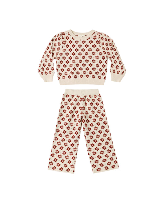 Jacquard Knit Set Poinsettia