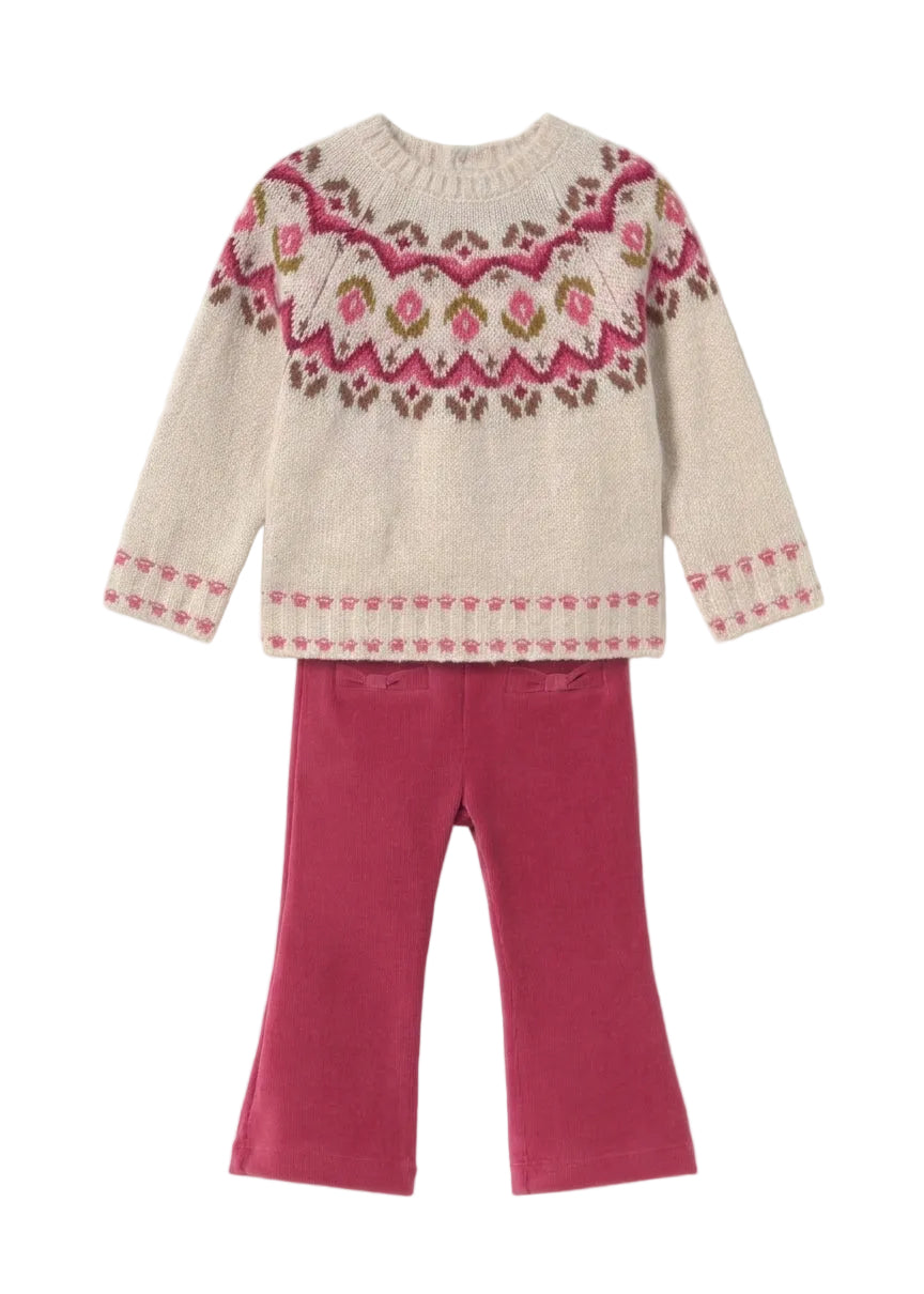 Jacquard Sweater & Soft Flare Pant Set