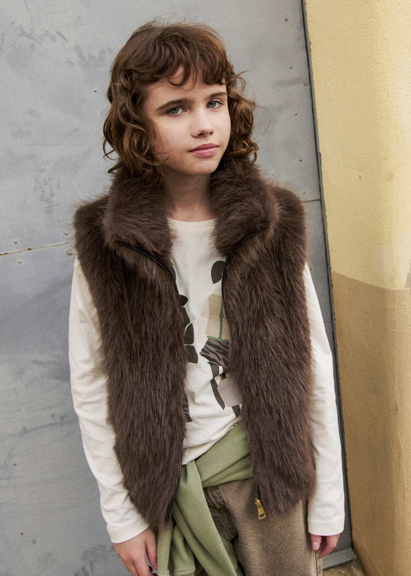 Chocolate Faux-Fur Vest