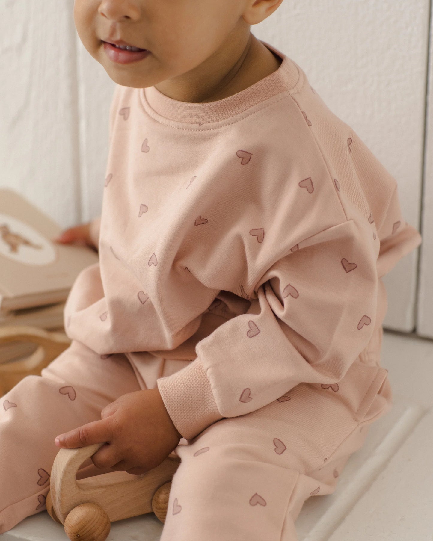 Relaxed Sweatshirt and Sweatpant Set Hearts