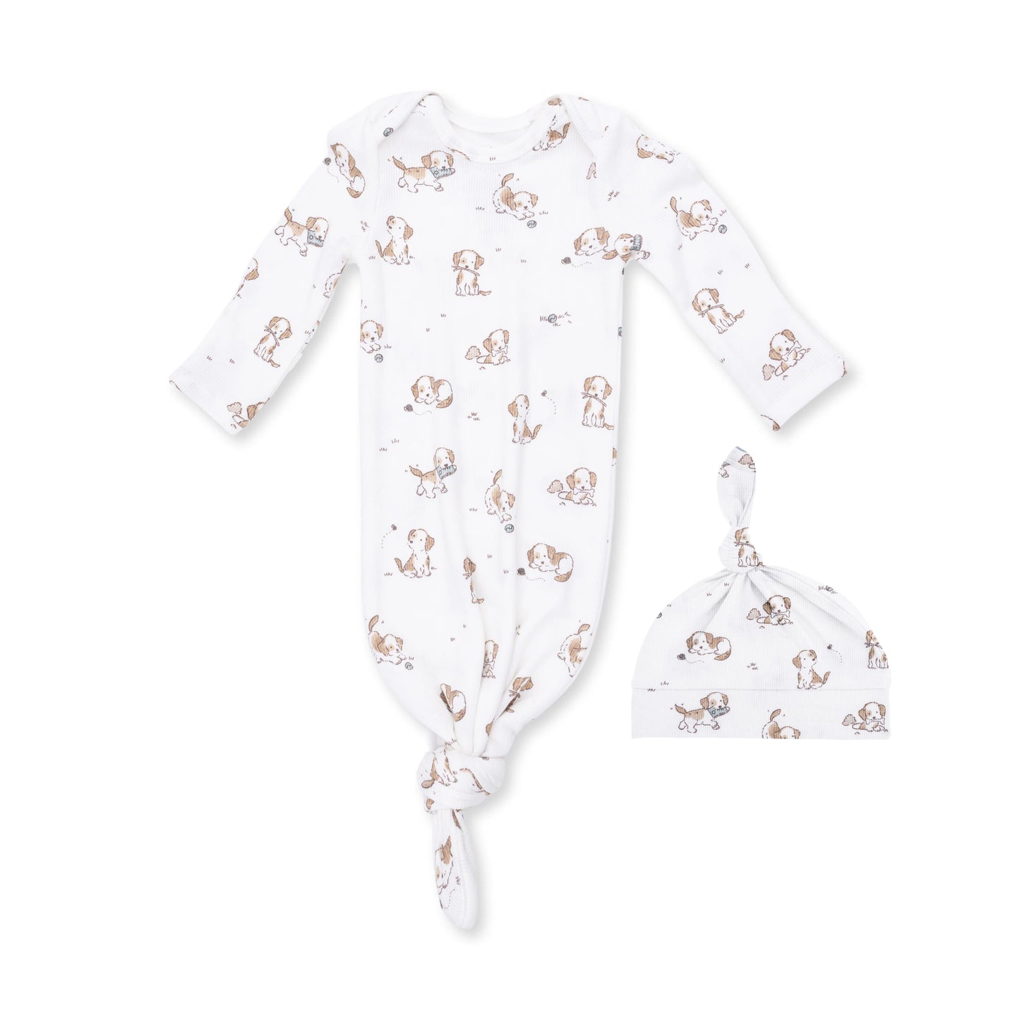 Explorer Puppy Blue Knotted Gown and Beanie Hat