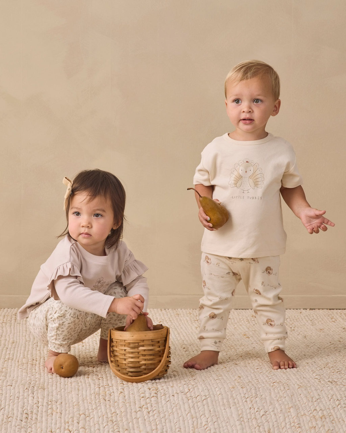 Ruffle Long Sleeve Tee Fleur & Drawstring Pant Floret