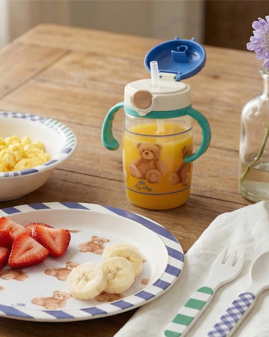 Itzy Sips Bear Straw Cup With Snap Close Lid
