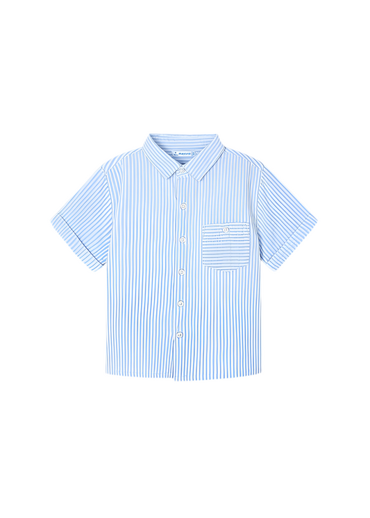 Striped Short Sleeve Button Down Shirt