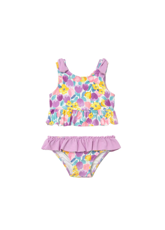 Two Piece Floral Swim Suit