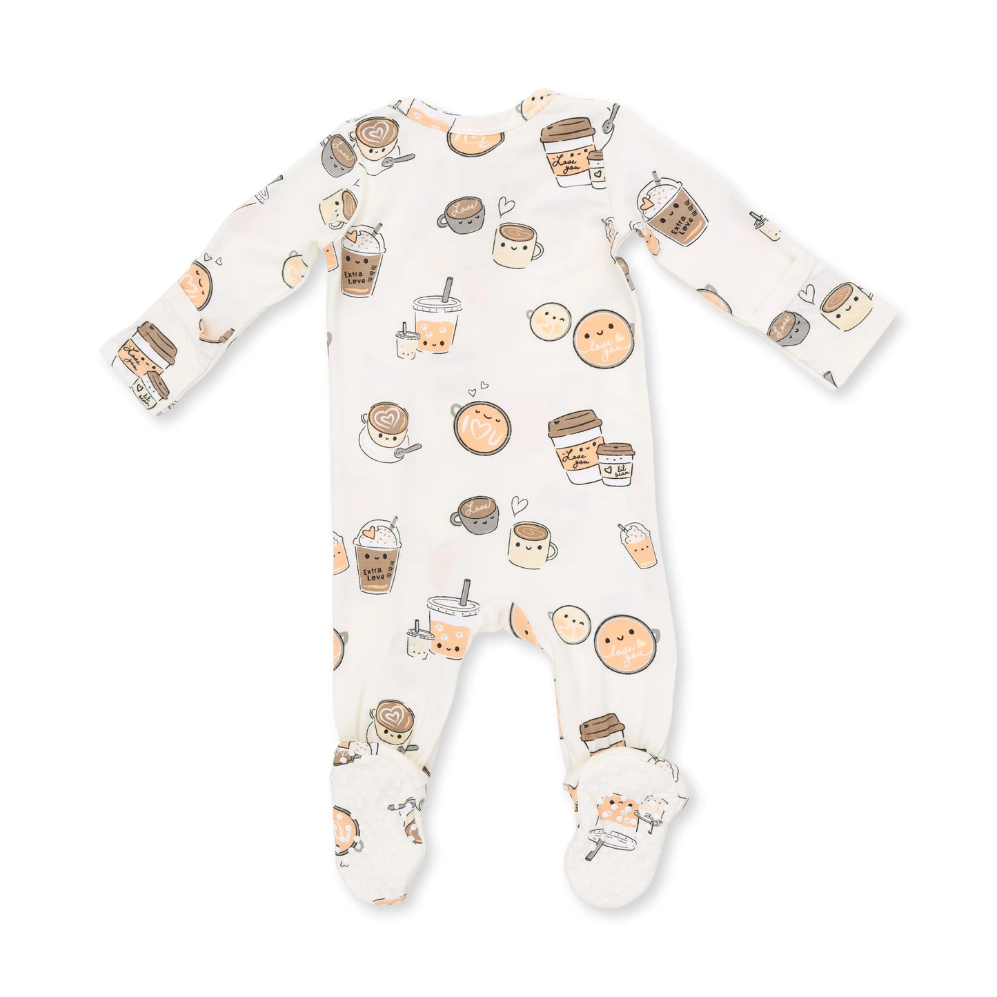 Love You A Latte 2 Way Zipper Footie