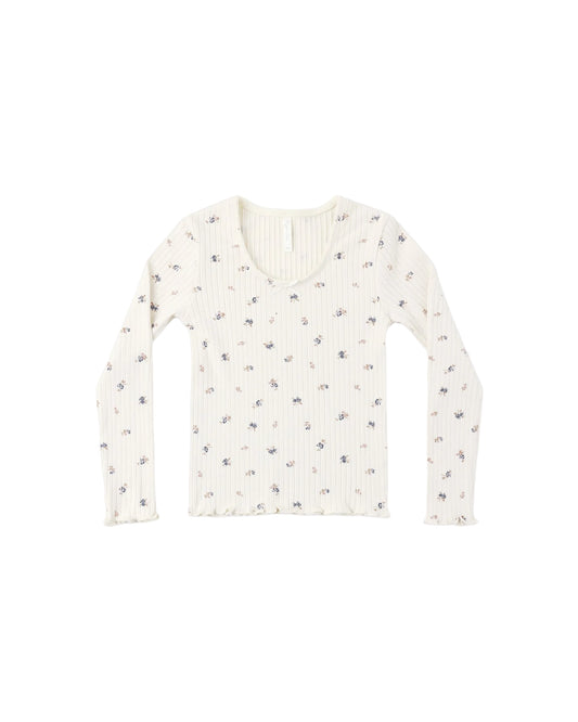Ribbed Long Sleeve Natural Ditsy