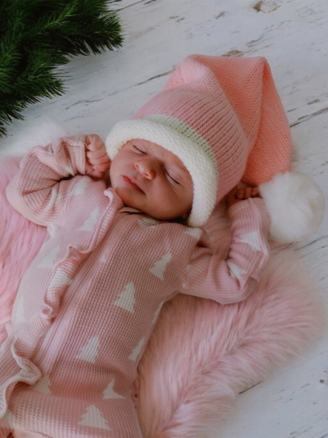 Knit Santa Hat, Pink