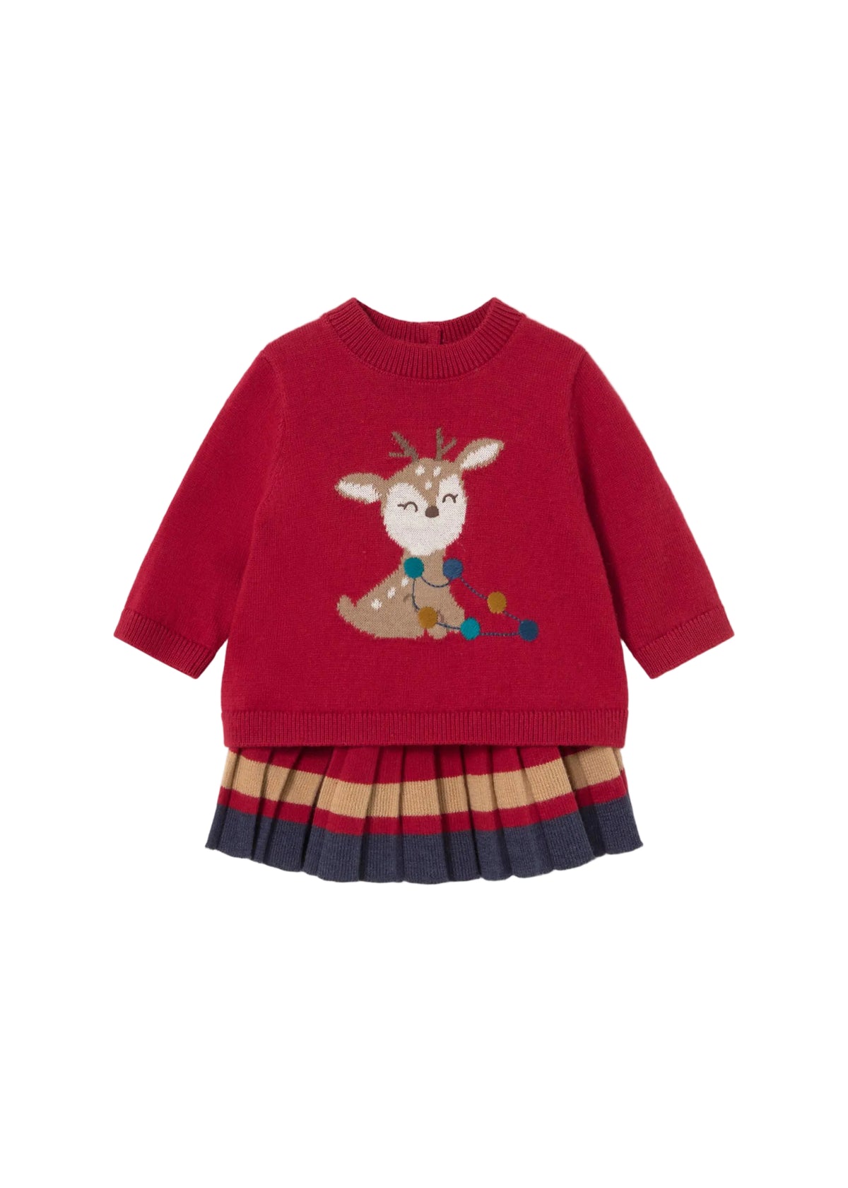 Knit Reindeer Sweater & Skirt Set