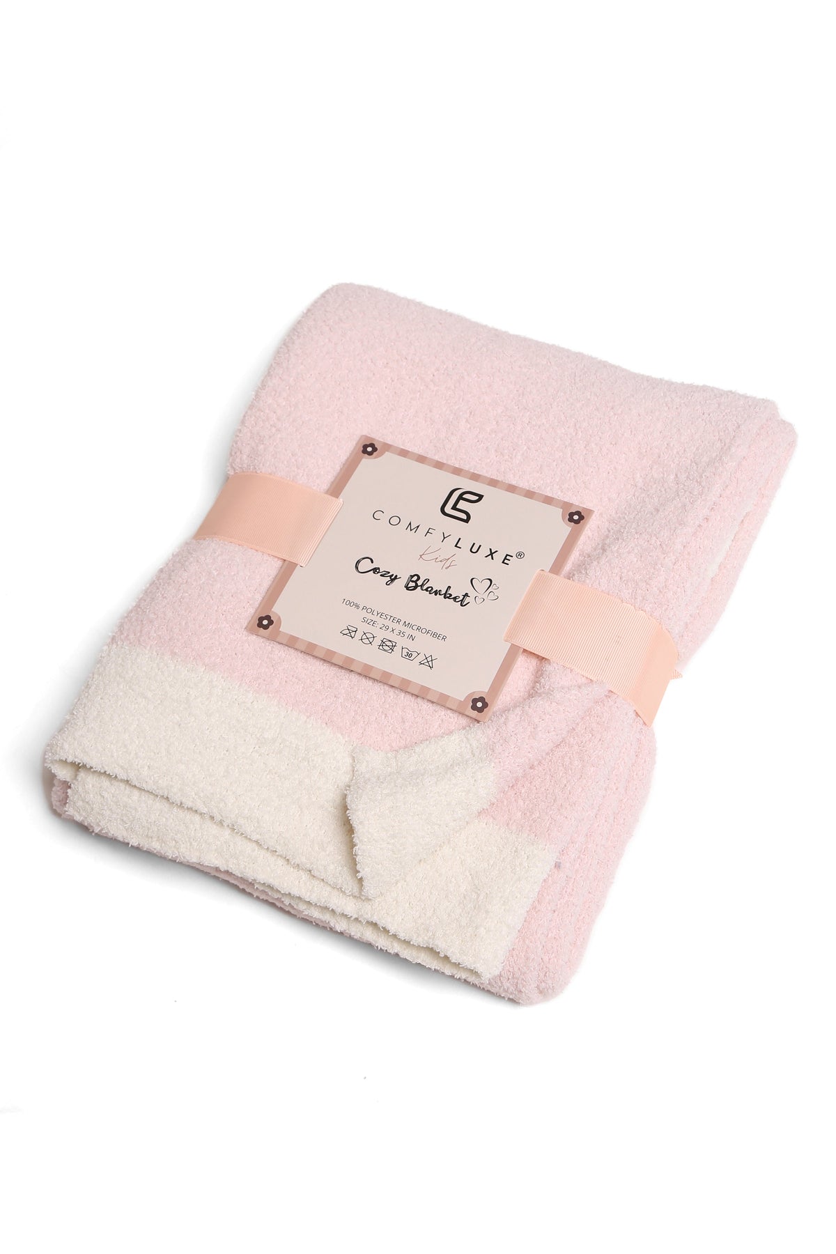Children’s Color Block Pink Luxury Soft Throw Blanket