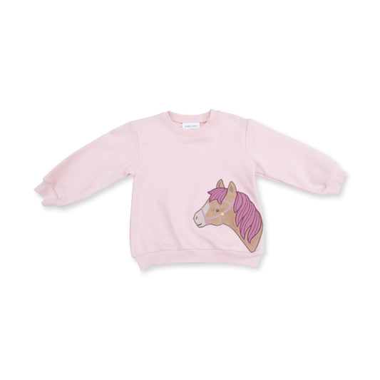 Pink Horse Head Oversized Sweatshirt