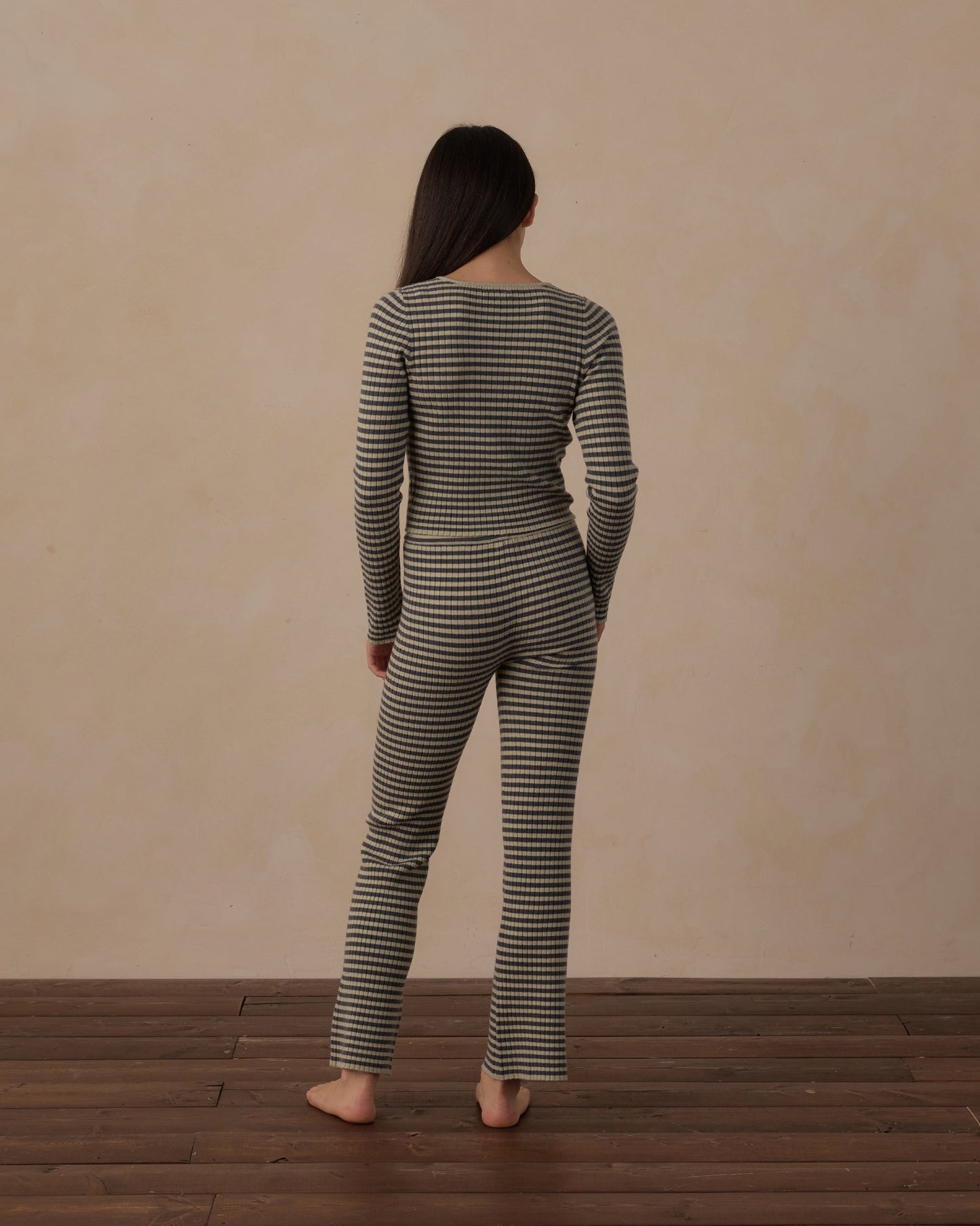 Long Sleeve Knit Tee Midnight Stripe