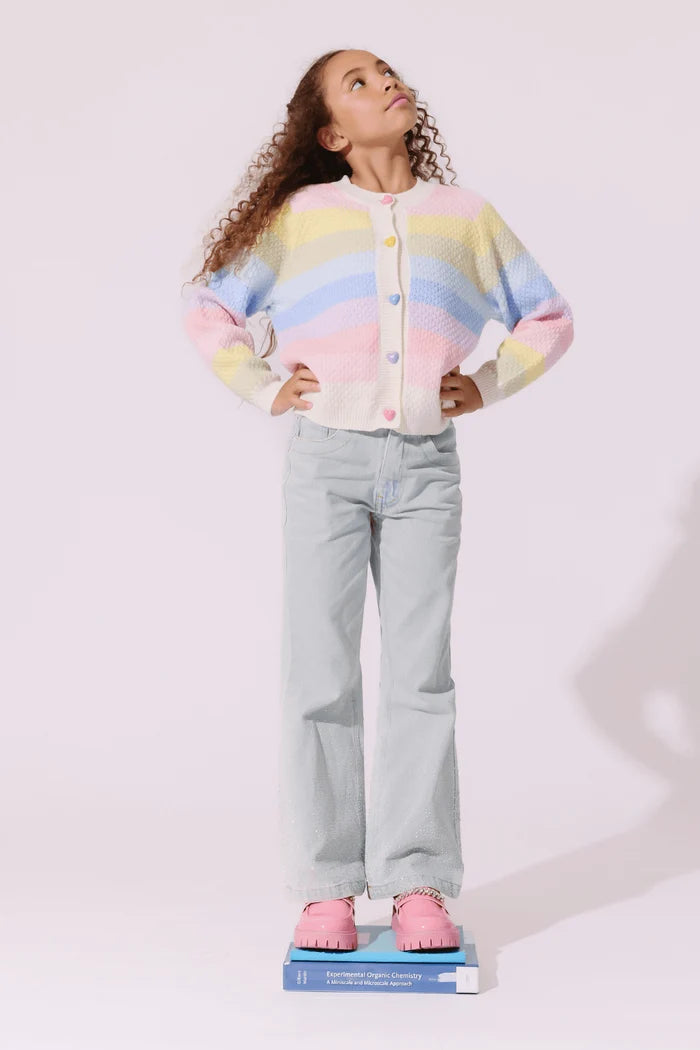 Pastel Rainbow Knit Cardigan