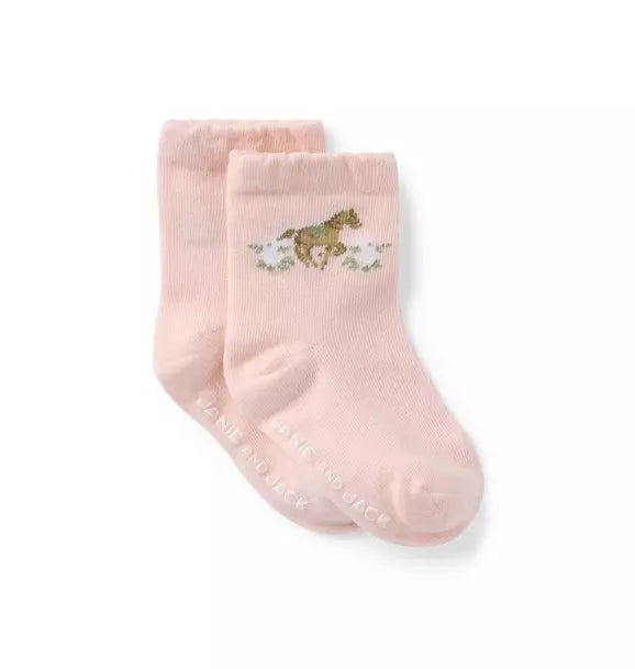 Pink Horse Icon Sock