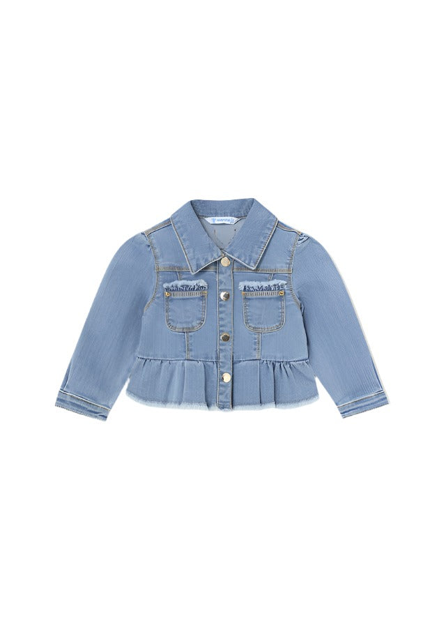 Ruffle Hem Denim Jacket