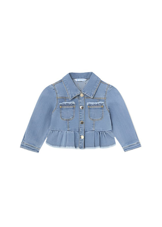 Ruffle Hem Denim Jacket