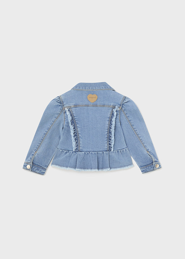 Ruffle Hem Denim Jacket