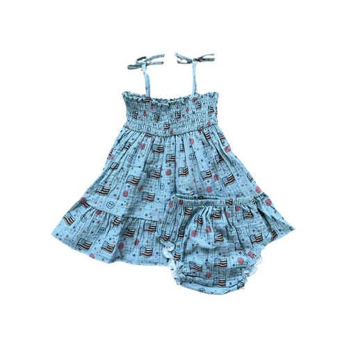 Retro America Tiered Mini Dress & Bloomer Set