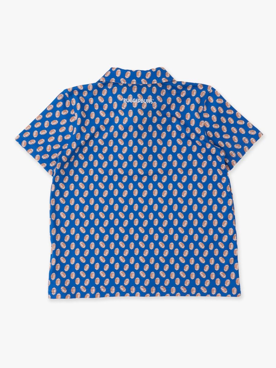 Knit Short Sleeve Performance Polo Varsity Blue Football Frenzy