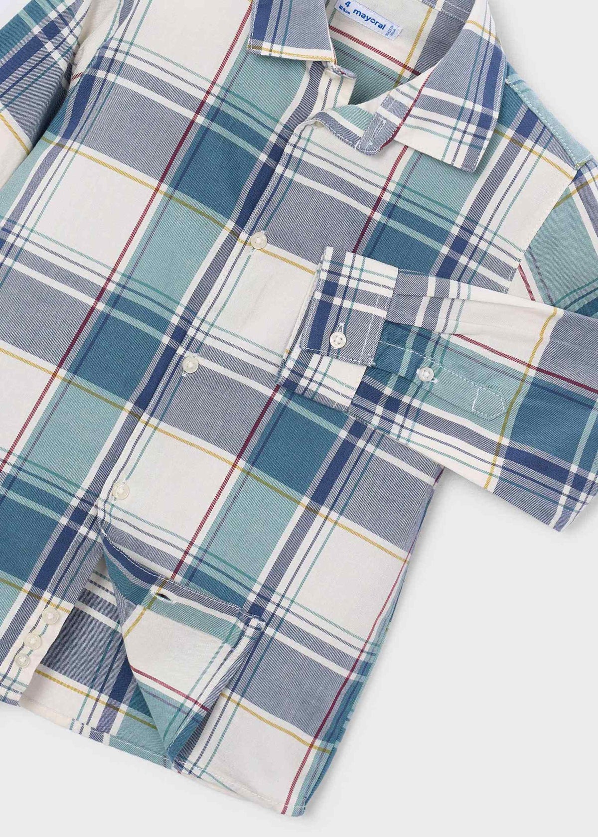 Blue Plaid Button-Down Shirt