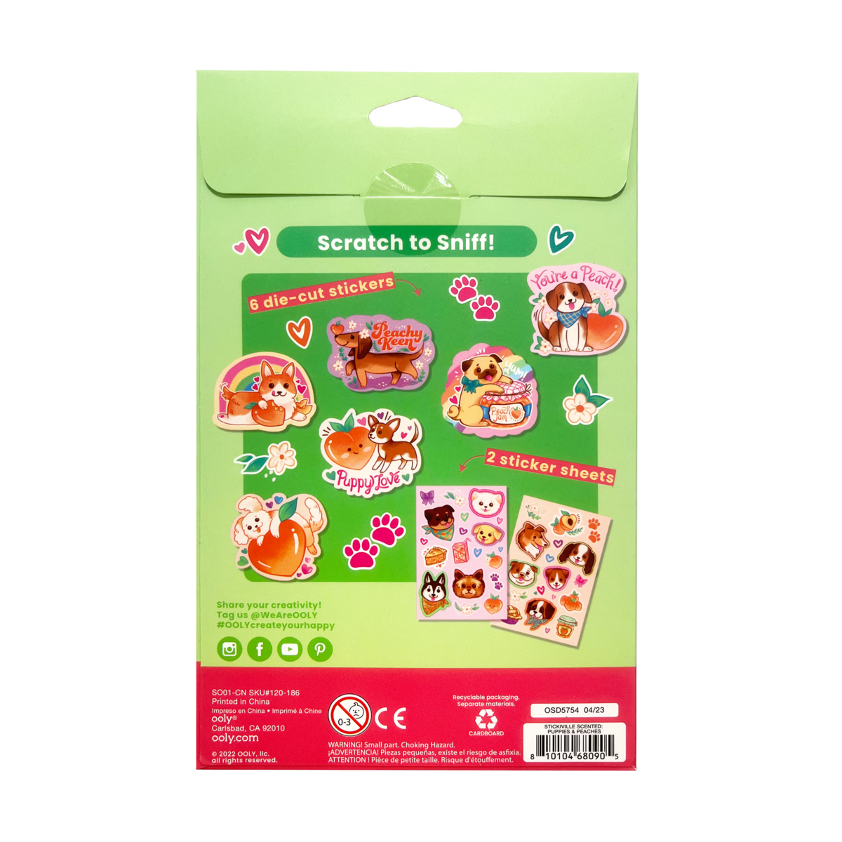 Stickiville Puppies and Peaches Scented Stickers