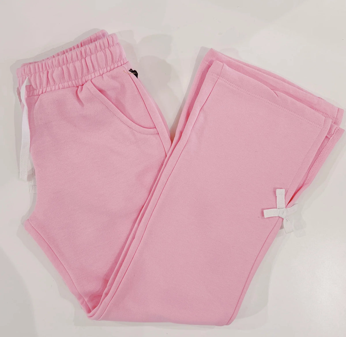 Flare Pants With Side Slit & Bow