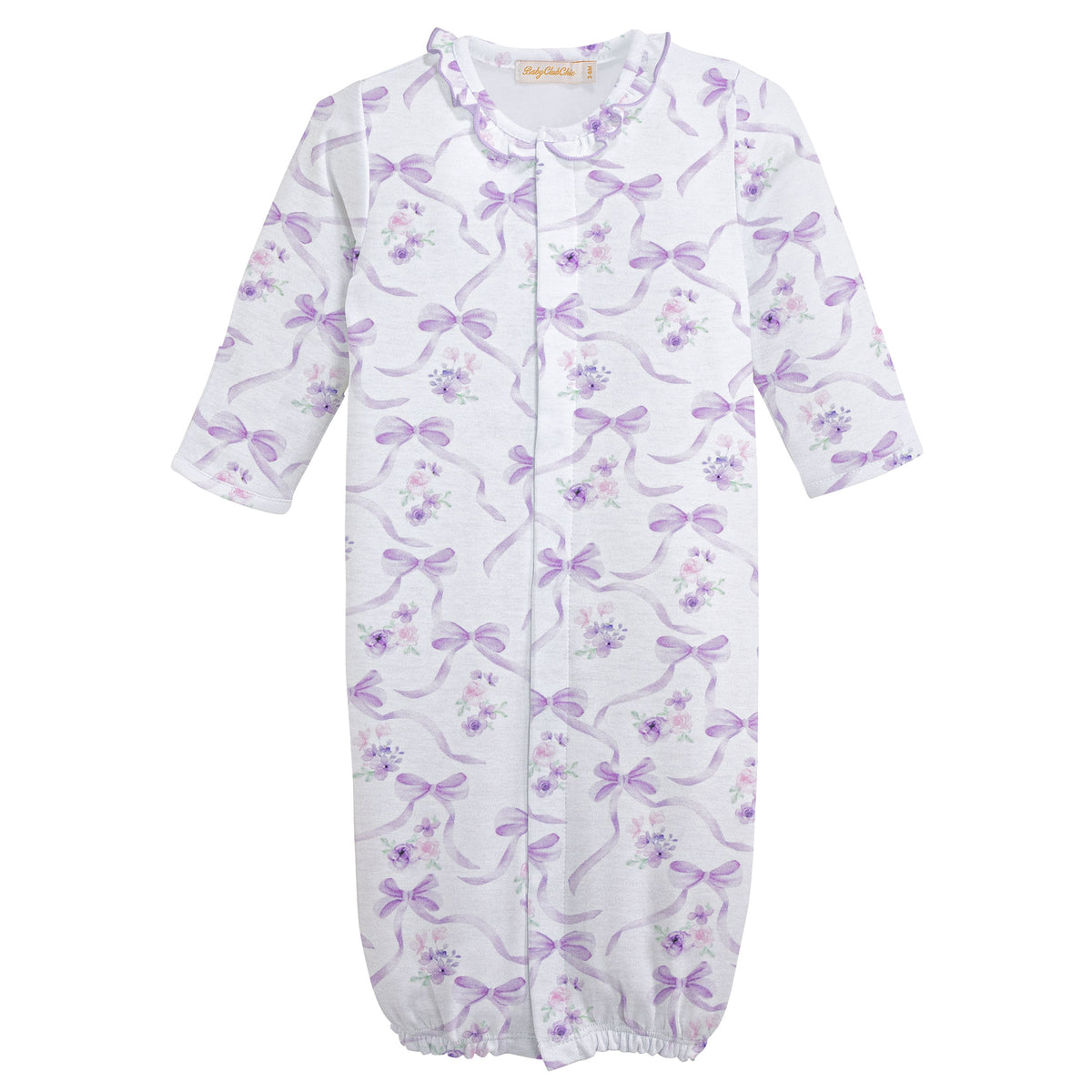 Dreamy Ties Printed Pima Convertible Gown With Ruffle
