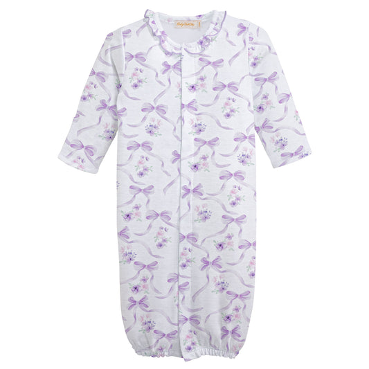 Dreamy Ties Printed Pima Convertible Gown With Ruffle