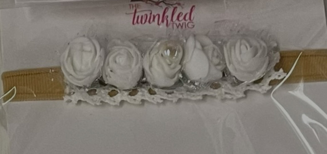 White Rose Infant Headband