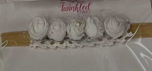 White Rose Infant Headband