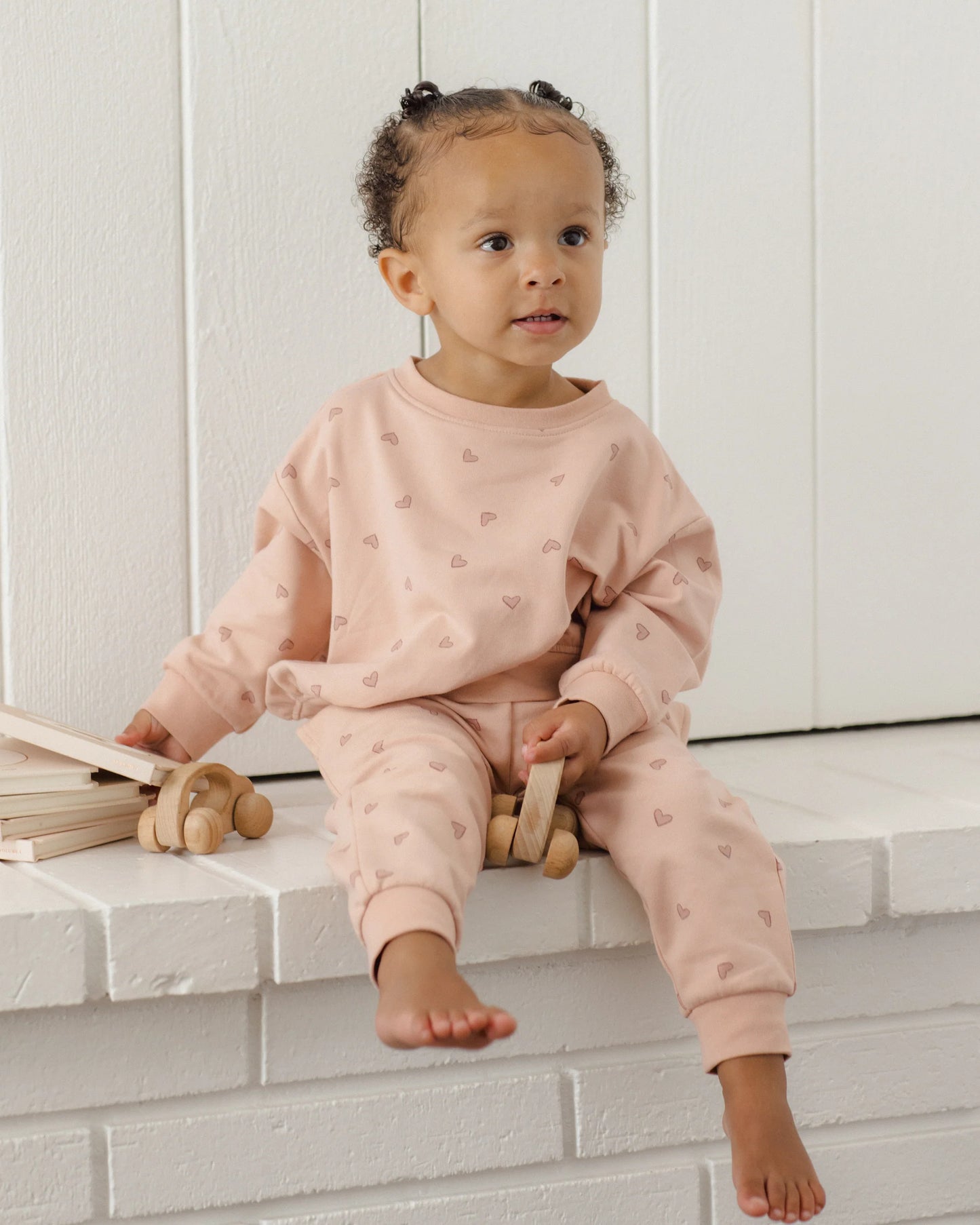 Relaxed Sweatshirt and Sweatpant Set Hearts