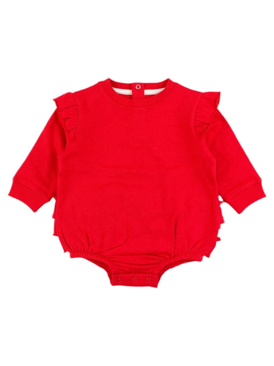 Sweatshirt Bubble Romper Red