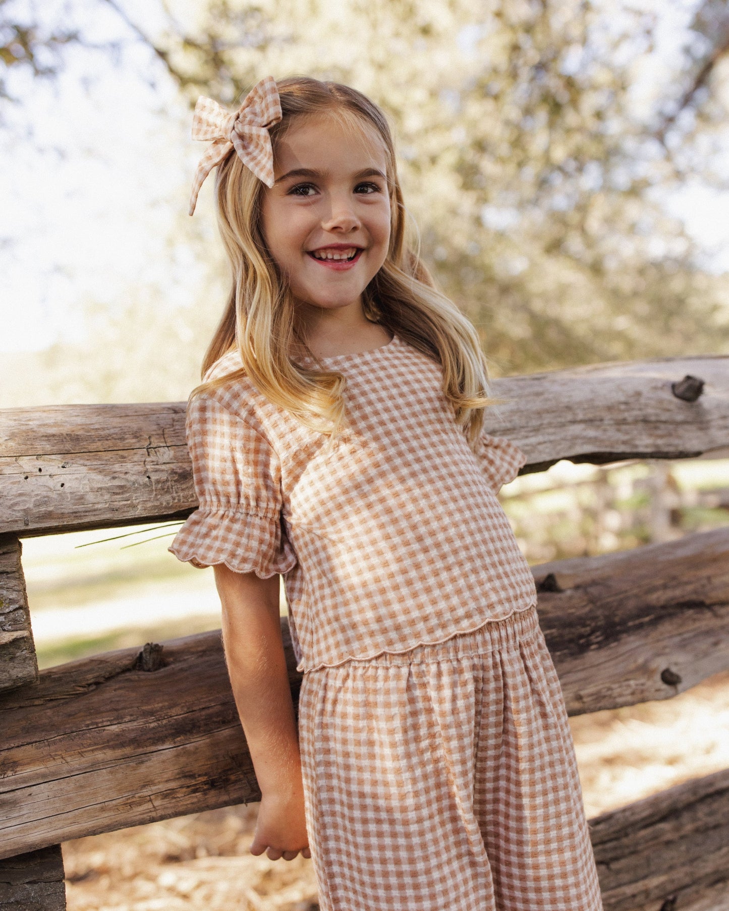 Francie Blouse Fawn Gingham