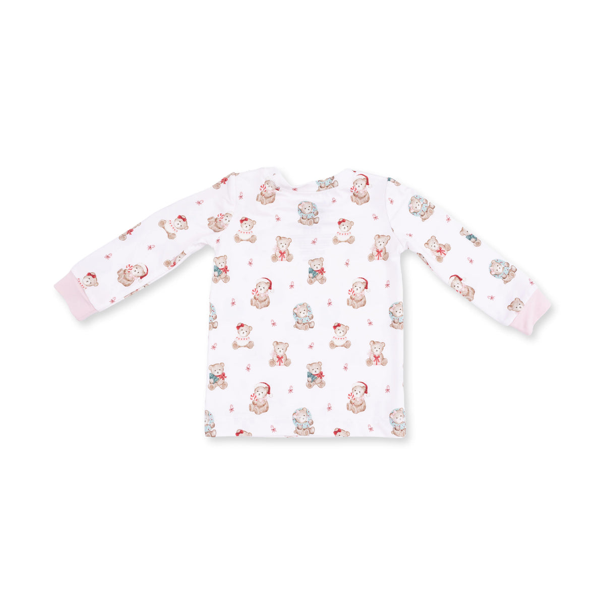 Christmas Teddy Bears Pink Long Sleeve Loungewear Set