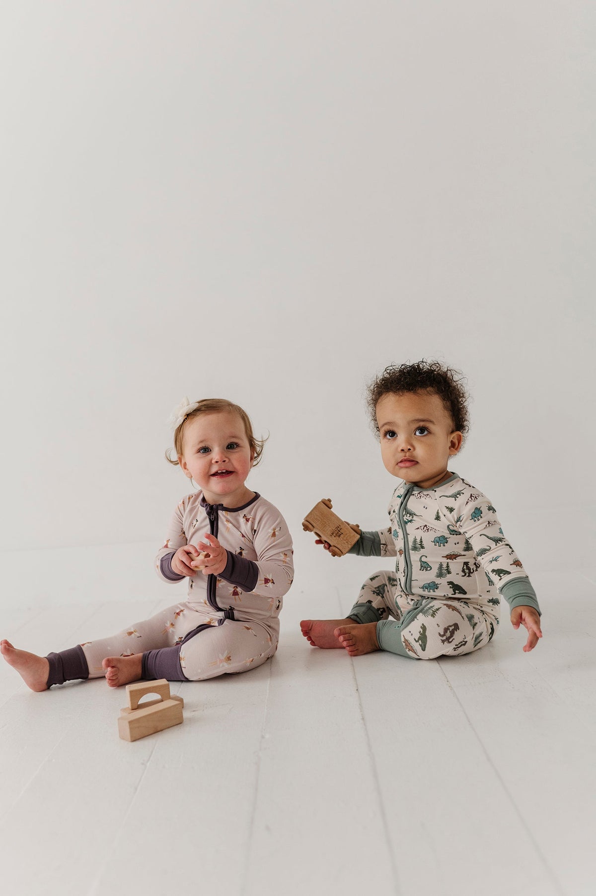 Long Sleeve Zip Romper Dino Land