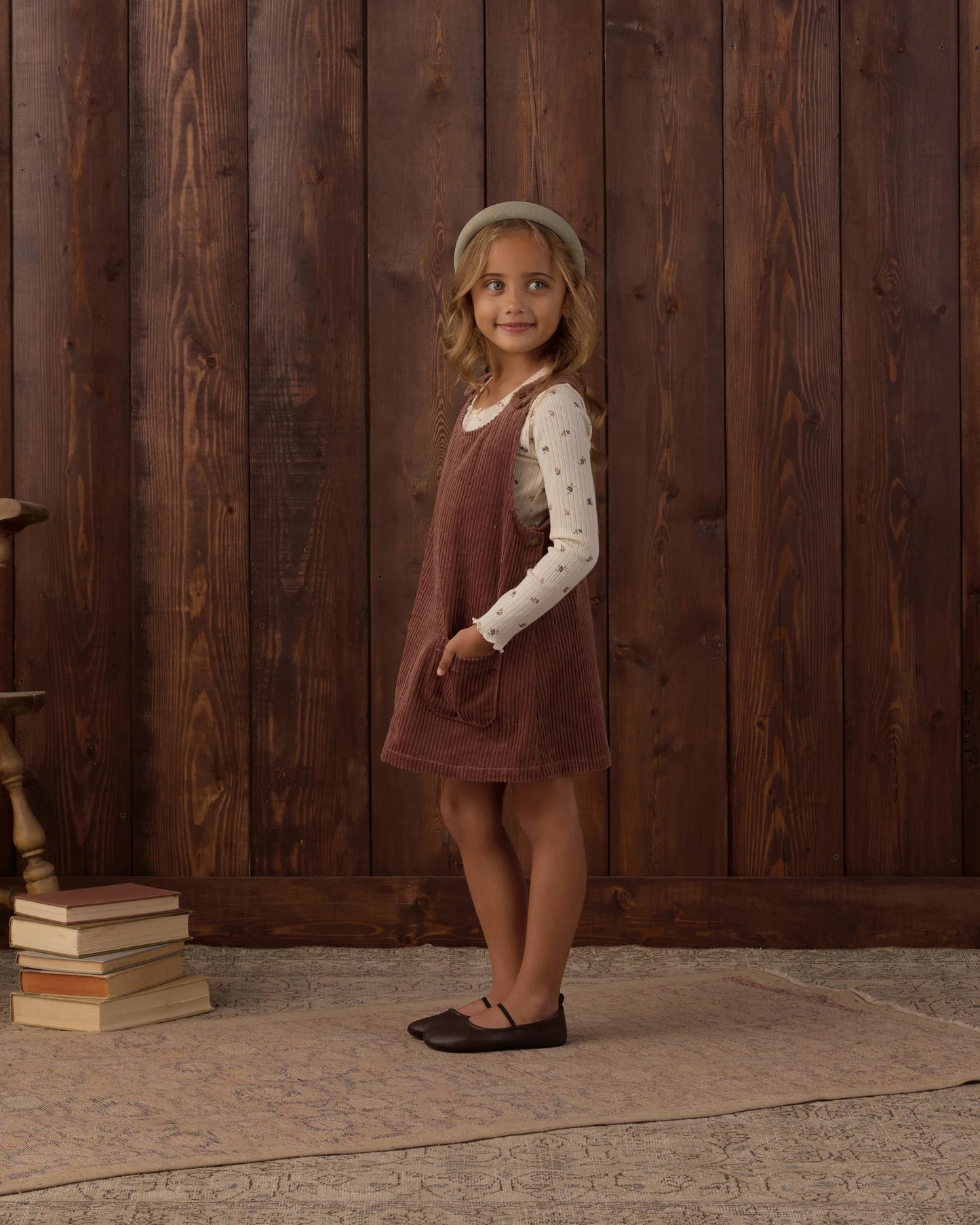 Odette Overall Dress Mulberry