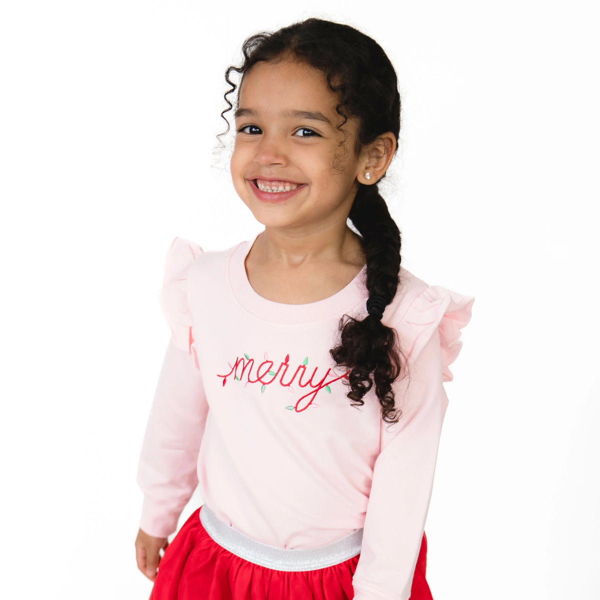 Christmas Lights Merry Ruffle Sweatshirt