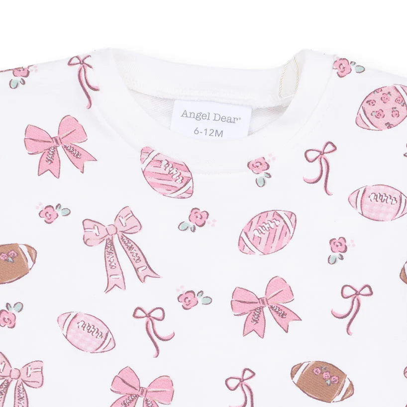 Footballs and Bows Oversized Sweatshirt and Baby Bells