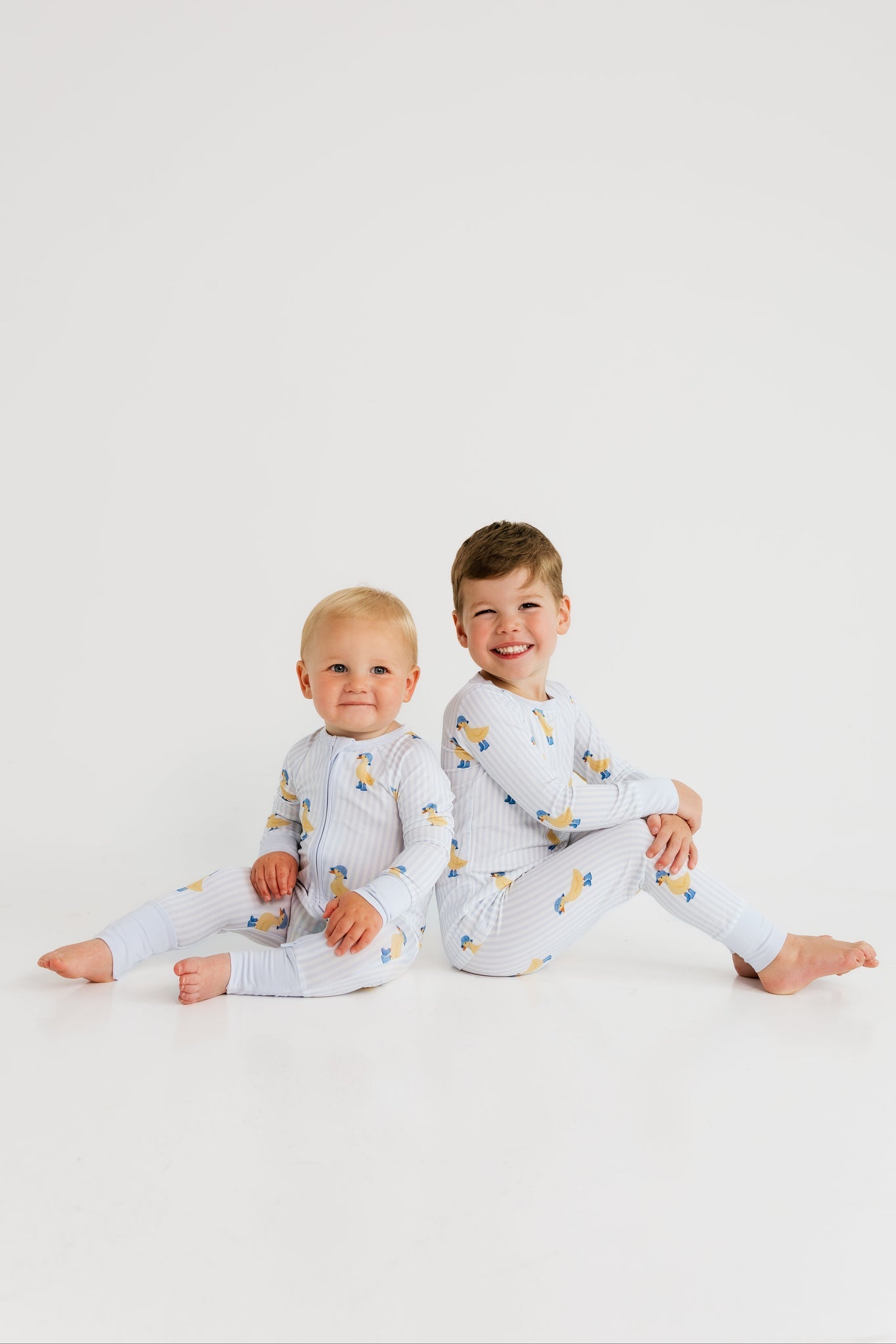 Blue Stripe Ducks Two Piece Set