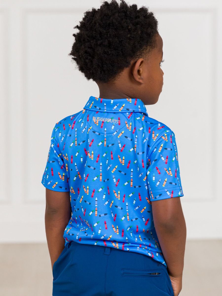 Knit Short Sleeve Performance Polo Tiny Crayons