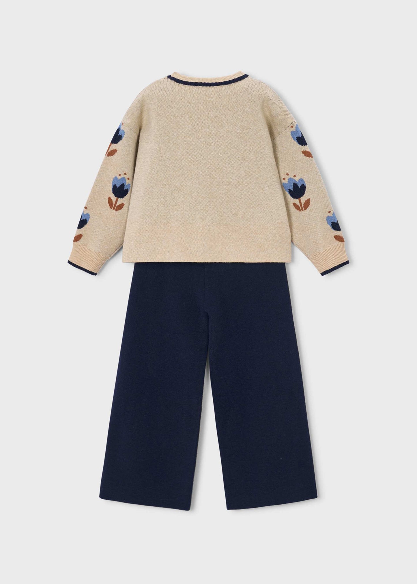 Floral Sweater & Knit Flare Pant Set